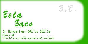 bela bacs business card